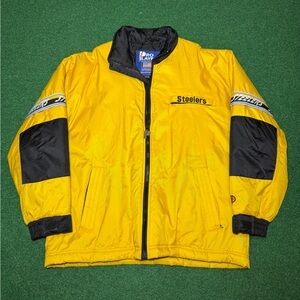 Vintage 90s Pittsburgh Steelers Puffer Coat, Pro Player Starter, NFL (Medium)